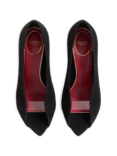 Valentino Garavani Révélé logo peep-toe pumps - Black
