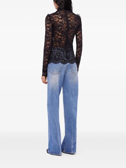 Rabanne lace long-sleeve blouse - Black - zdjęcie produktu nr 2