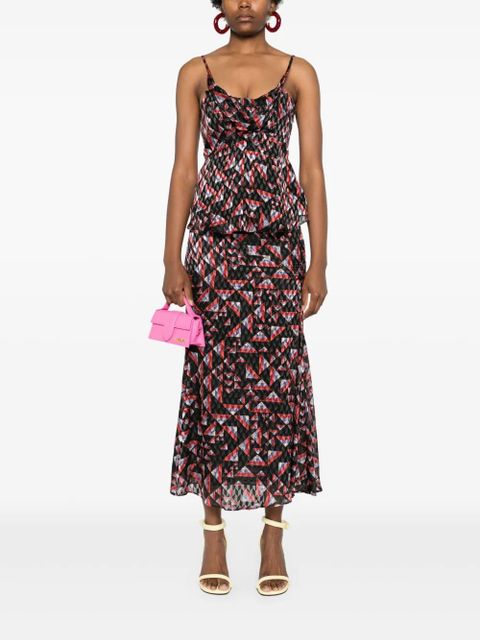 ISABEL MARANT Katae geometric-print midi skirt - Black