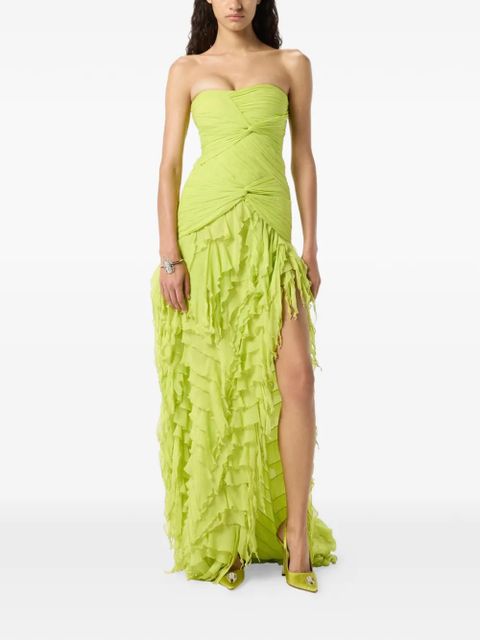 Blumarine ruched ruffled maxi dress - Green - zdjęcie produktu nr 2