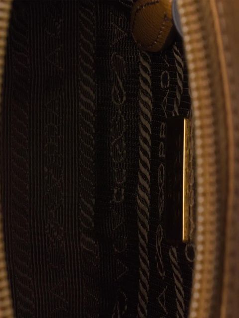 Prada zip logo micro make up bags - Brown