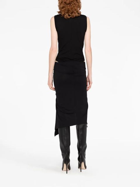 The Attico asymmetric cut-out jersey dress - Black