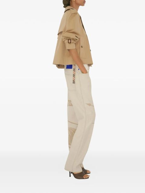 Burberry cropped gabardine Mayfair trench jacket - Neutrals