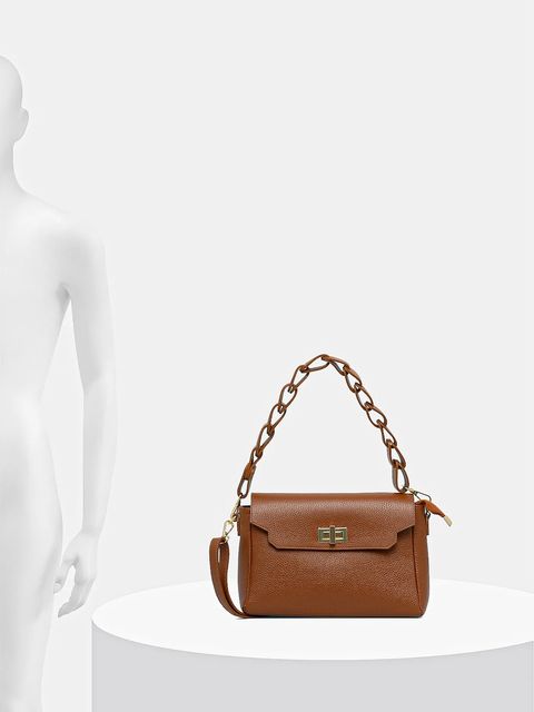 Answear.LAB torebka skórzana kolor brązowy