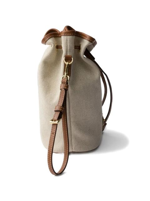 Prada canvas and leather pouch - Neutrals