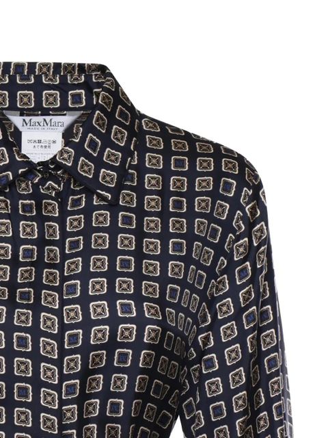 Max Mara patterned tie-waist midi dress - Blue