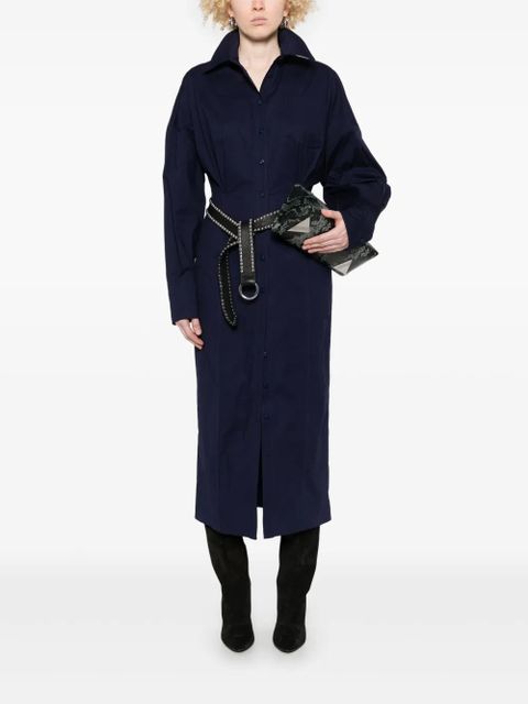 The Attico pleat-detail midi dress - Blue - zdjęcie produktu nr 2