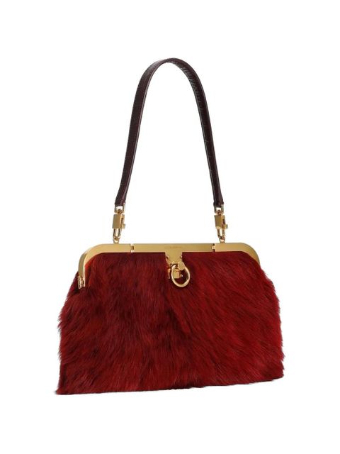Dolce & Gabbana Amanda handbag in sheepskin and crocodile leather - Red