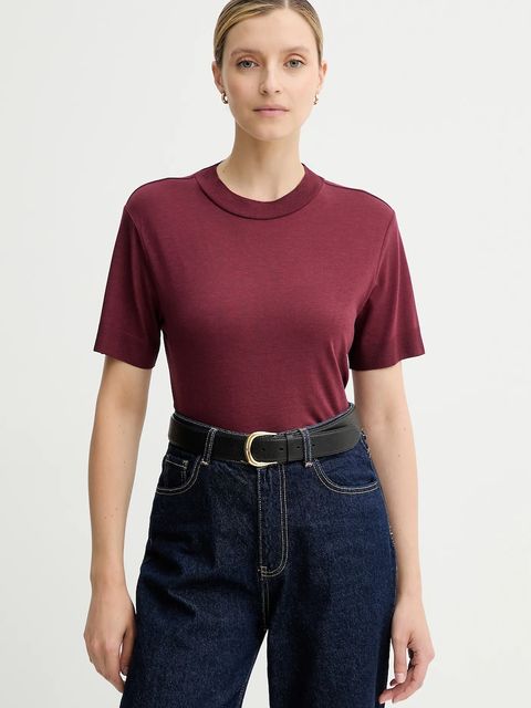 Calvin Klein t-shirt damski kolor bordowy LV044B206G - zdjęcie produktu nr 1