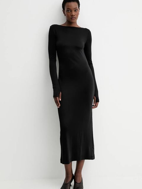 Filippa K sukienka kolor czarny maxi dopasowana 31740