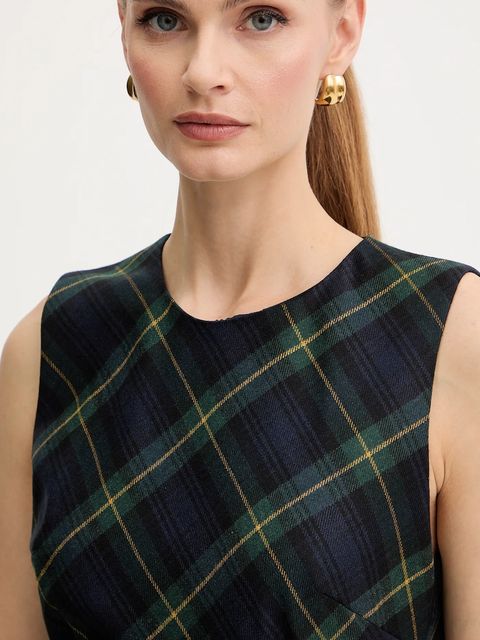 Luisa Spagnoli sukienka z dodatkiem wełny kolor granatowy midi rozkloszowana 542289