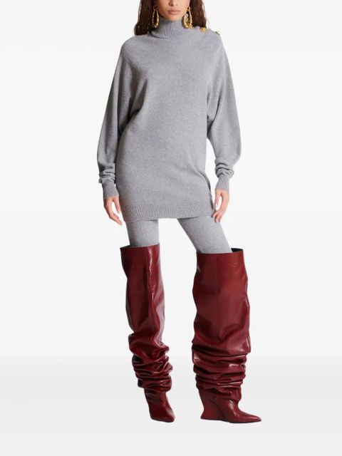 Balmain high-neck button-embellished jumper dress - Grey - zdjęcie produktu nr 2
