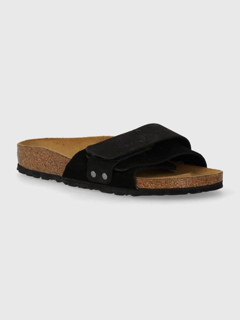 Birkenstock klapki skórzane Oita damskie kolor czarny 1024200 - zdjęcie produktu nr 1