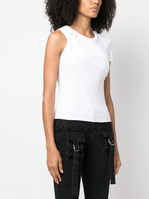 Blumarine twist-detail cotton T-shirt - White