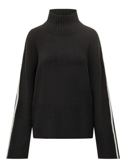 PINKO stripes-sleeve high-neck sweater - Black - zdjęcie produktu nr 1