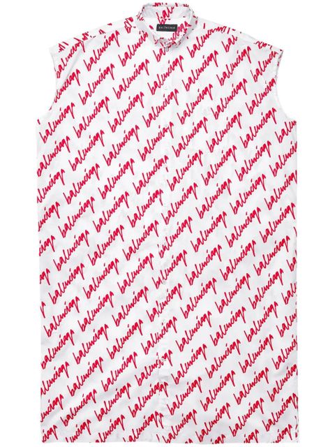 Balenciaga logo-print shirt dress - White - zdjęcie produktu nr 1