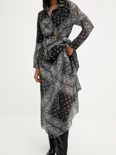 Answear.LAB koszula i spódnica damski kolor czarny