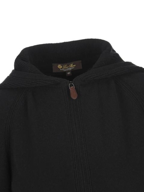 Loro Piana hooded zip-fastening cardigan - Black