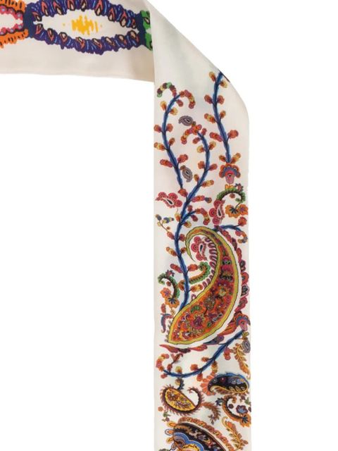 ETRO paisley logo scarf - Neutrals