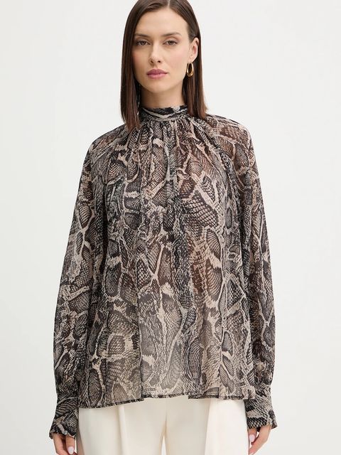 Guess bluzka AUDRINE damska kolor czarny wzorzysta W5BH84 W3022