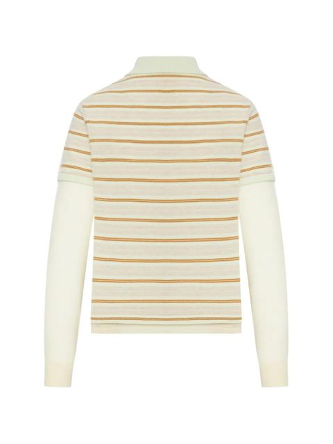 Guest In Residence striped collared polo top - Neutrals - zdjęcie produktu nr 2