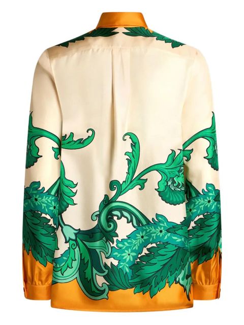 ETRO floral-print silk shirt - Orange