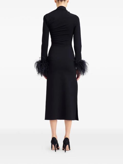 16Arlington Yola feather-trim midi dress - Black - zdjęcie produktu nr 2