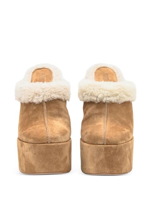 Paris Texas 145mm Malena platform mules - Brown