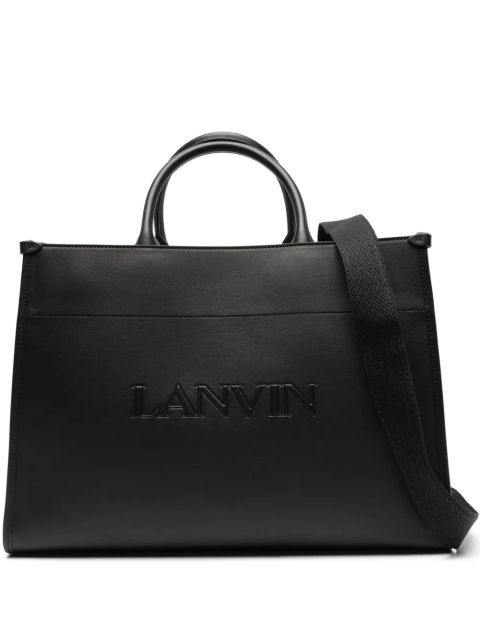 Lanvin logo-embossed leather tote bag - Black - zdjęcie produktu nr 1