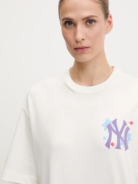 47 brand t-shirt bawełniany MLB New York Yankees damski kolor biały BB017TMPEES657617SS