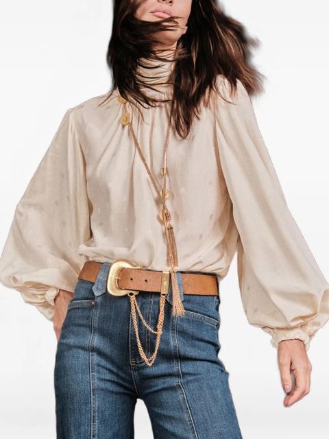 Johanna Ortiz Flying Sky tie-neck top - Neutrals