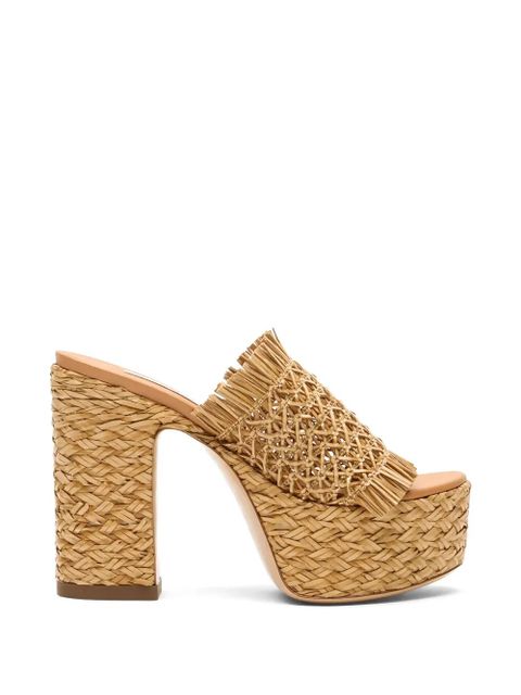 Casadei Madagascar woven platform sandals - Neutrals - zdjęcie produktu nr 1