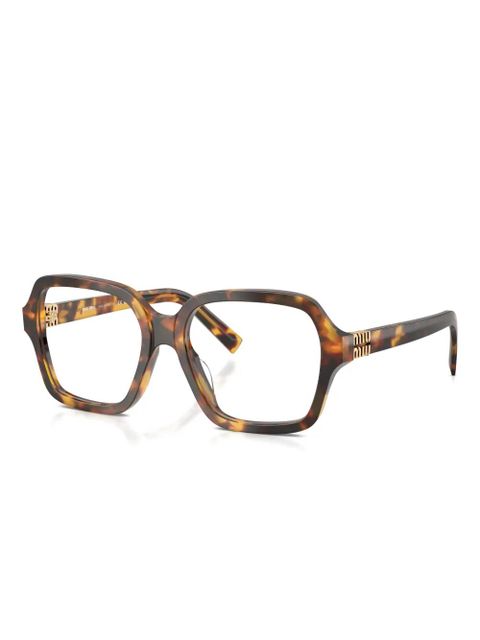 Miu Miu Eyewear tortoiseshell-pattern square-frame glasses - Brown