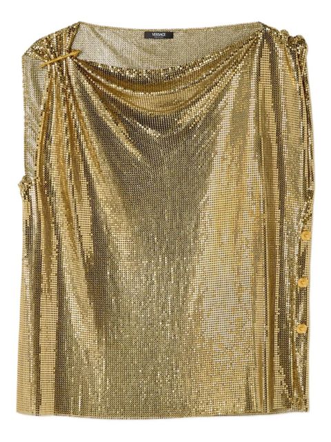Versace safety pin mesh top - Gold - zdjęcie produktu nr 1
