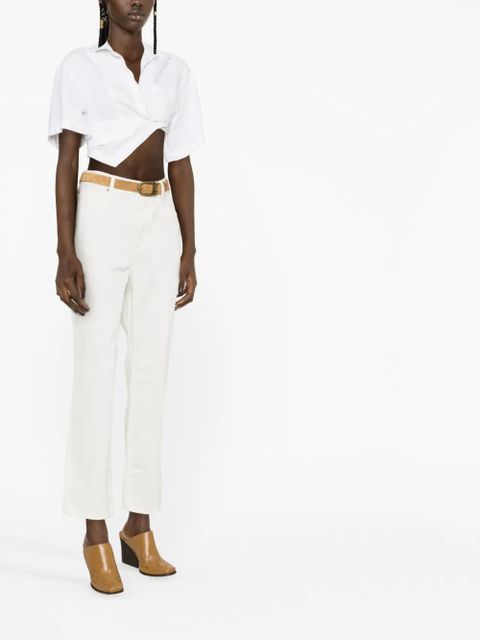 ETRO high-waist cropped jeans - White