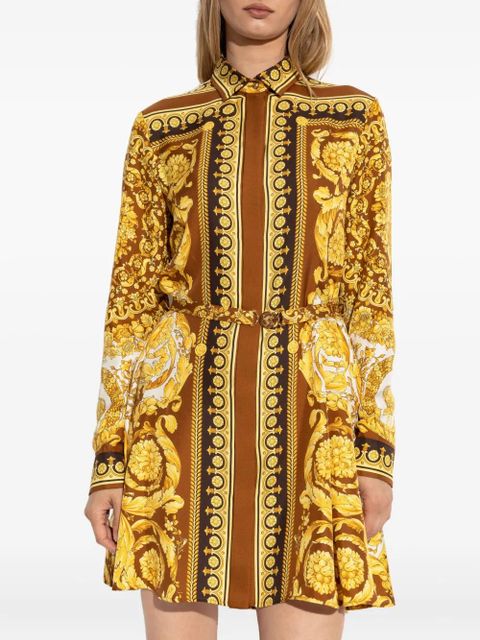 Versace silk belted mini shirt dress - Yellow - zdjęcie produktu nr 2