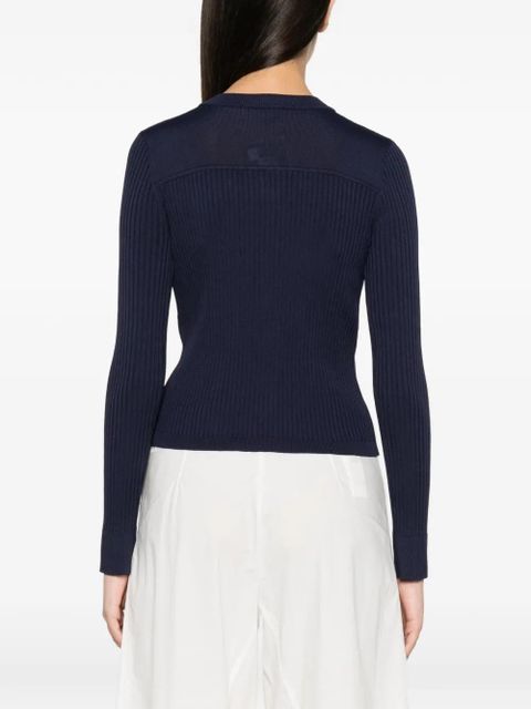 TWINSET ribbed-knit button-up cardigan - Blue