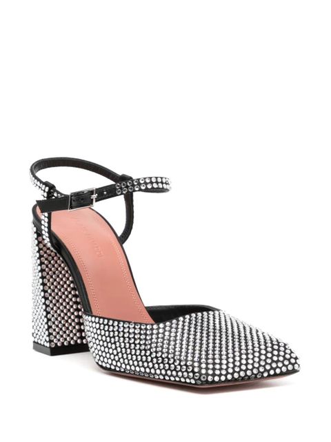 Amina Muaddi 95mm Charlotte crystal-embellished sandals - Silver - zdjęcie produktu nr 2