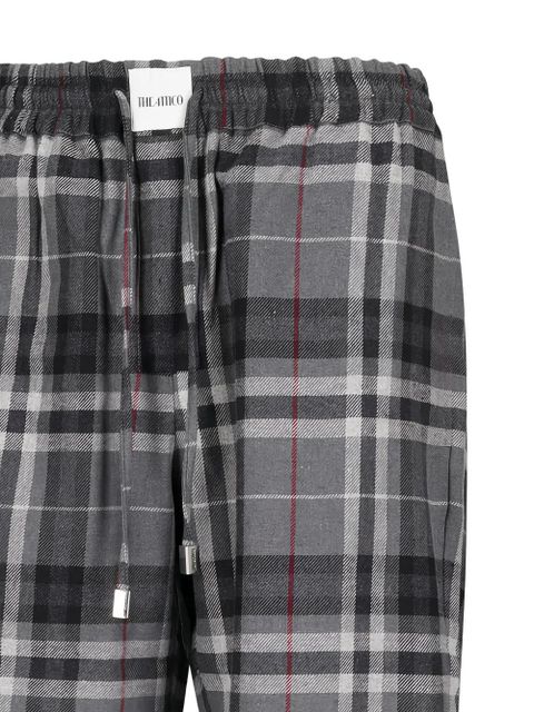 The Attico plaid drawstring trousers - Grey