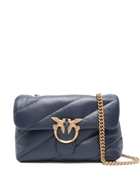 PINKO Classic Love Bag Puff Maxi Quilt bird-embellished shoulder bag - Blue - zdjęcie produktu nr 1