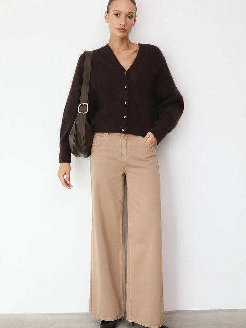 Medicine kardigan damski kolor brązowy - zdjęcie produktu nr 2