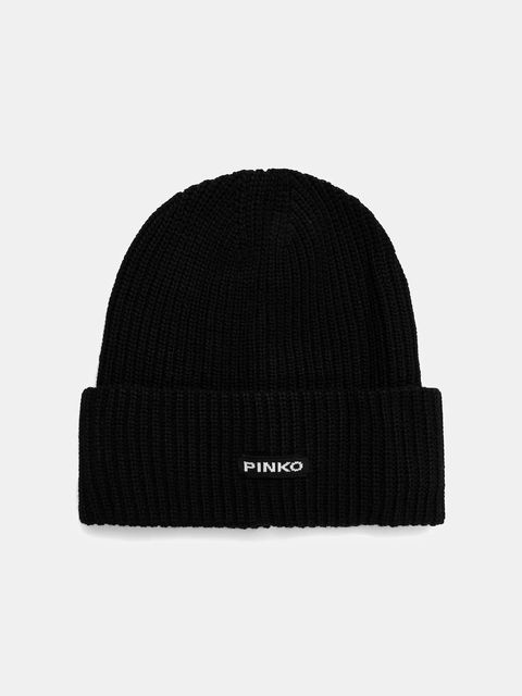Pinko czapka z dodatkiem wełny kolor czarny 105993 A2Z4 - zdjęcie produktu nr 1