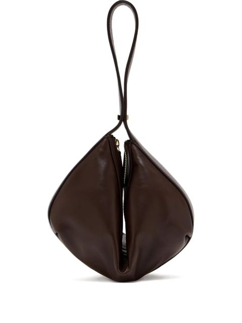 STAUD folded leather shoulder bag - Brown - zdjęcie produktu nr 1
