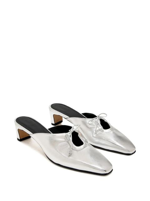 ALOHAS 50mm Amar metallic leather mules - Silver - zdjęcie produktu nr 2