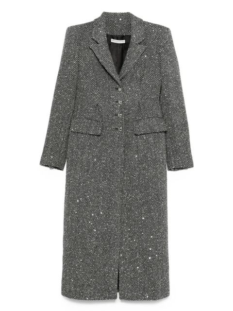 Alessandra Rich sequin tweed coat - Grey