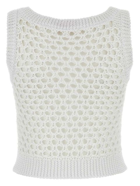 Valentino Garavani cropped knitted top - White - zdjęcie produktu nr 2