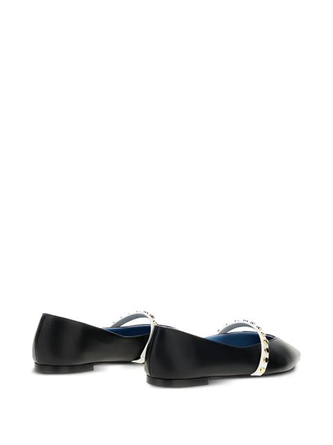 Alexander McQueen pointed-toe studded flat pumps - Black
