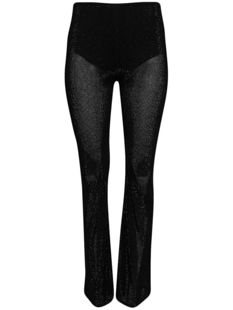 Alexander Wang metallic-threading bootcut trousers - Black - zdjęcie produktu nr 1