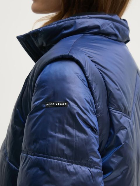 Pepe Jeans kurtka FLORA damska kolor granatowy zimowa PL402492