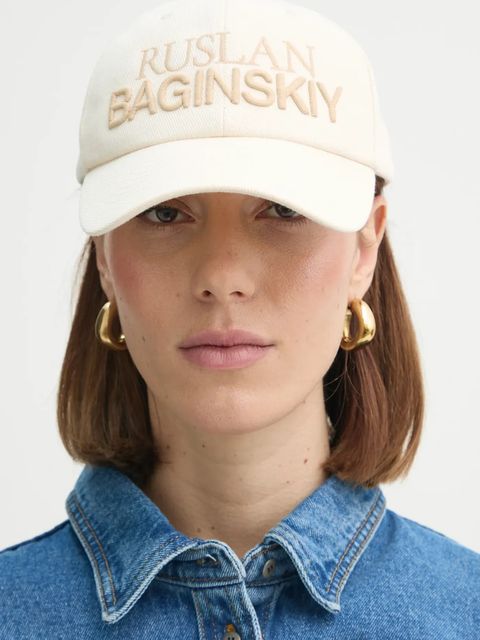Ruslan Baginskiy czapka z daszkiem bawełniana kolor beżowy z aplikacją BSB041-C-GFL